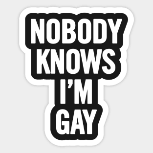 Nobody Knows I'm Gay Sticker